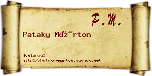 Pataky Márton névjegykártya
