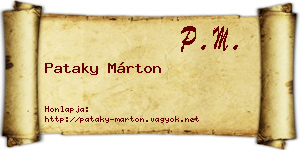 Pataky Márton névjegykártya